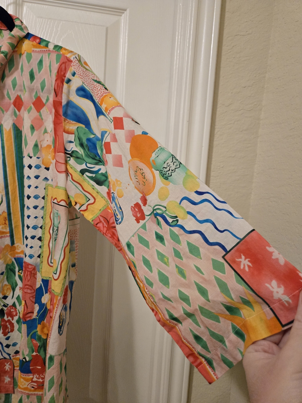 Abstract Multi-Color Button-Up Blouse - Zadri - Picture 4 of 7